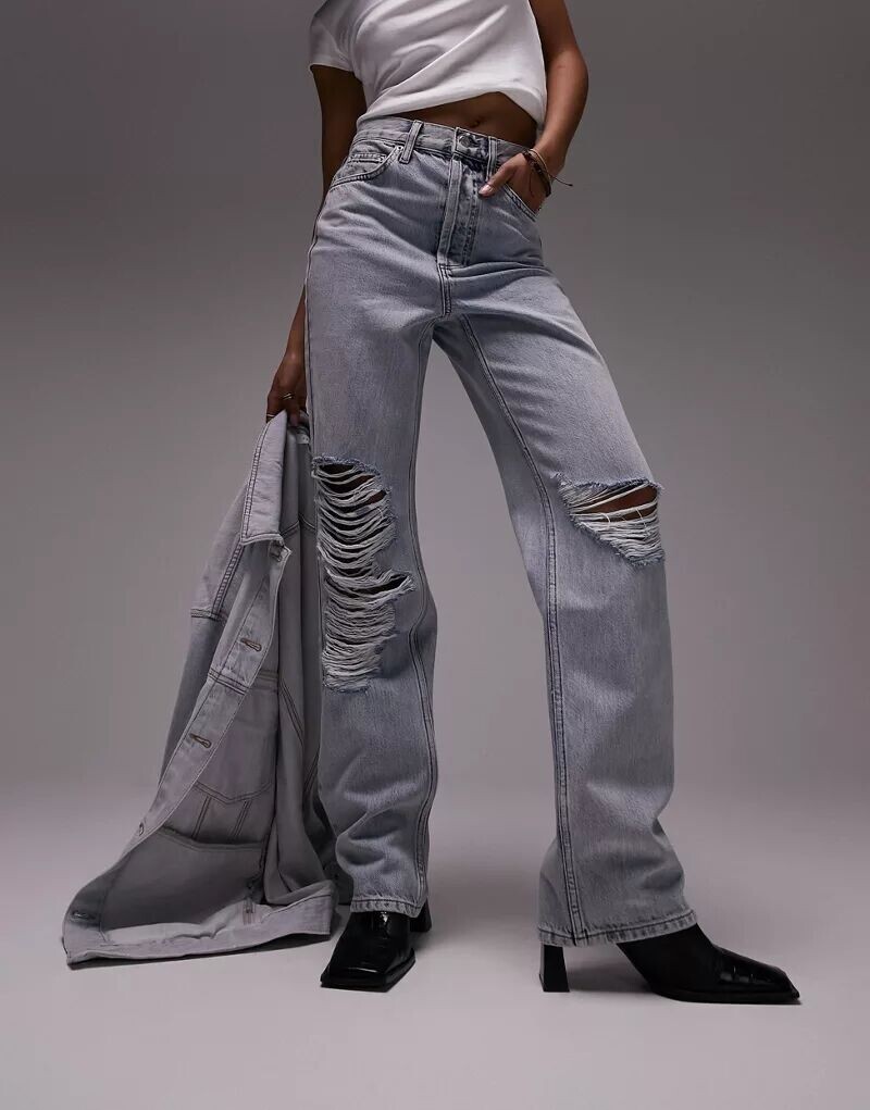 

Джинсы с рваными краями Topshop Kort цвета Fade