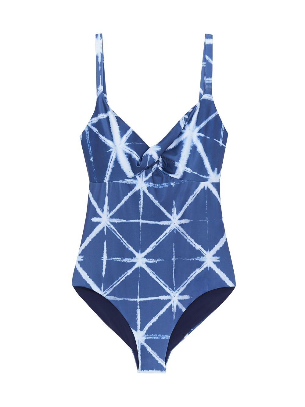 

Слитный купальник Shibori с перекручиванием Lafayette 148 New York, синий