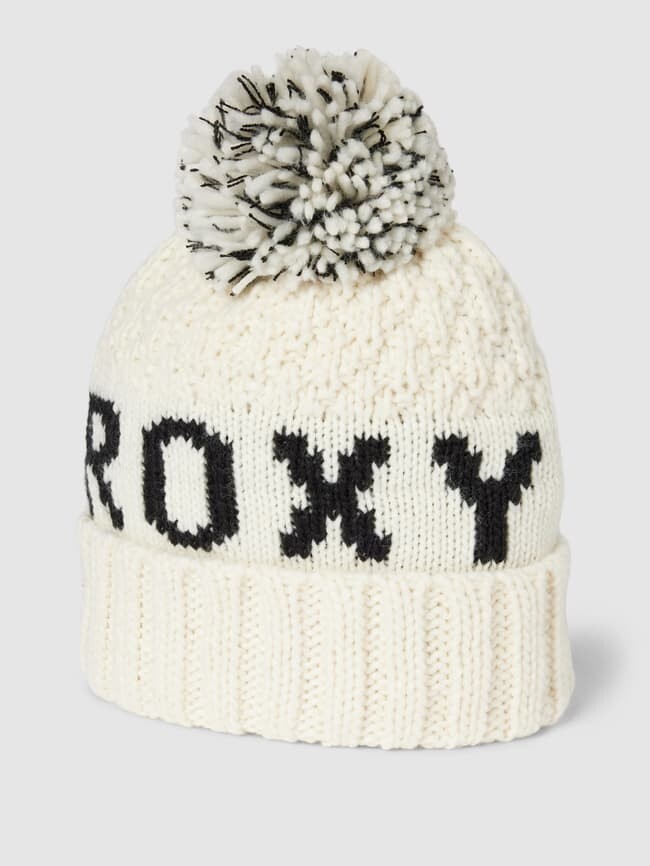 

Вязаная шапка с пришивной этикеткой модель "ТОНИК" Roxy, молочный