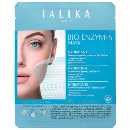 цена Bio Enzymes Mask Увлажняющая маска для лица с биоцеллюлозой - Увлажняющая маска для сухой кожи - Питательная маска «Как вторая кожа», Talika