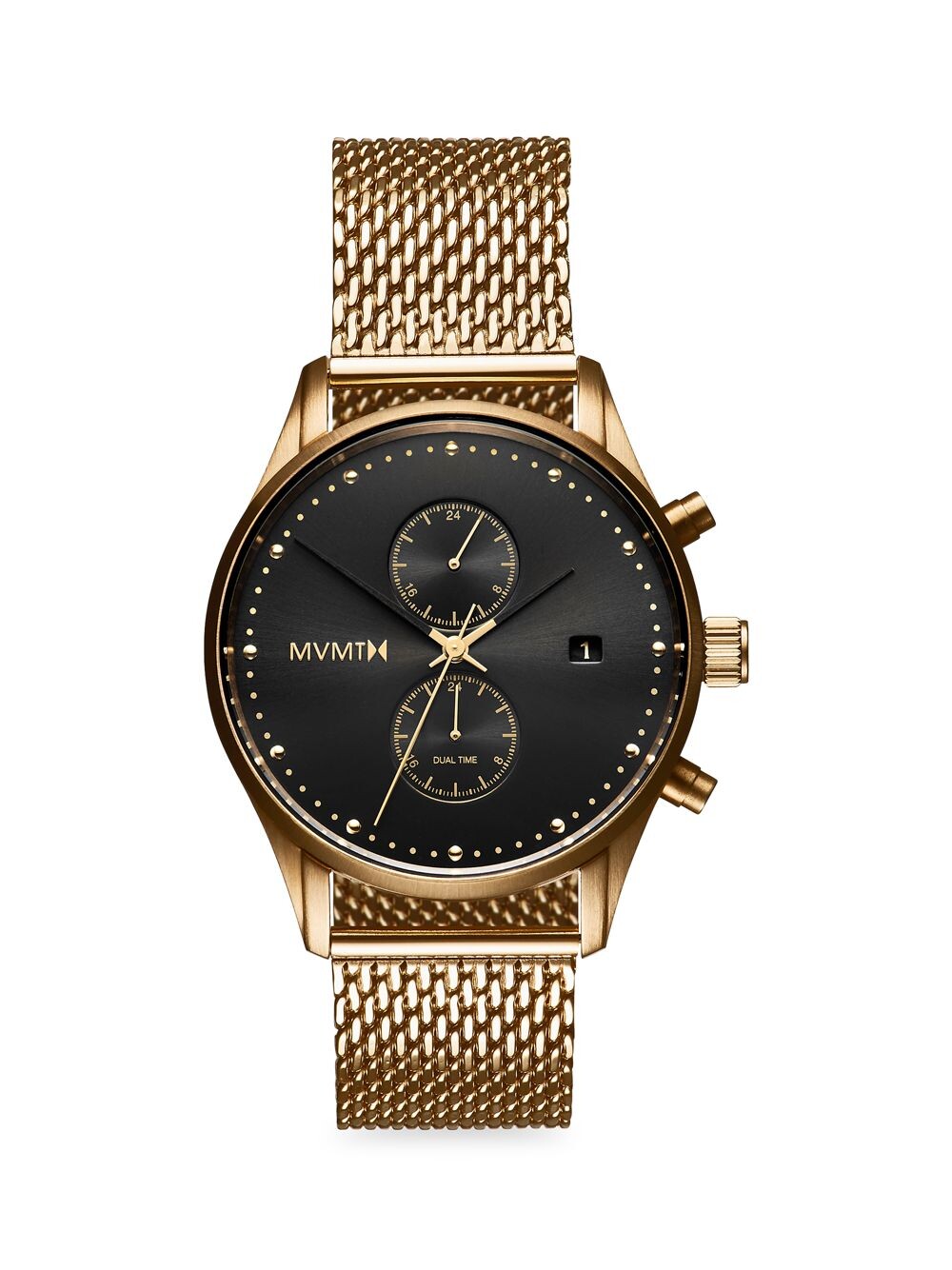 

Часы Voyager Eclipse Goldtone с хронографом и браслетом из нержавеющей стали Mvmt, черный