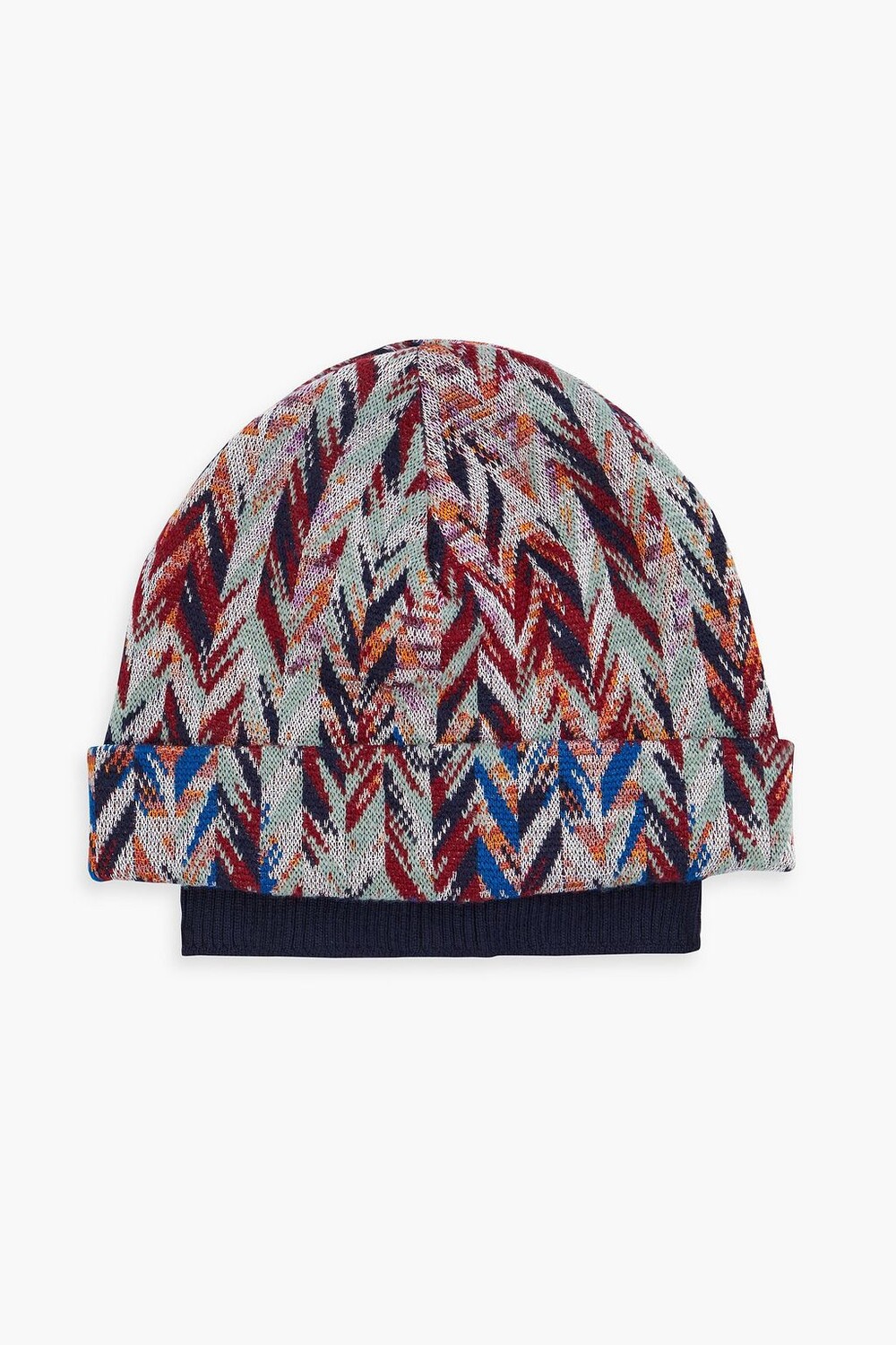 

Многослойная шапка жаккардовой вязки из смесовой шерсти MISSONI, нави