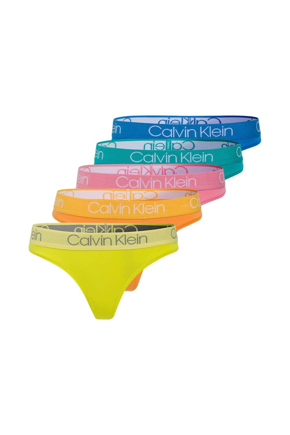 

В упаковке 5 разноцветных стрингов. Calvin Klein