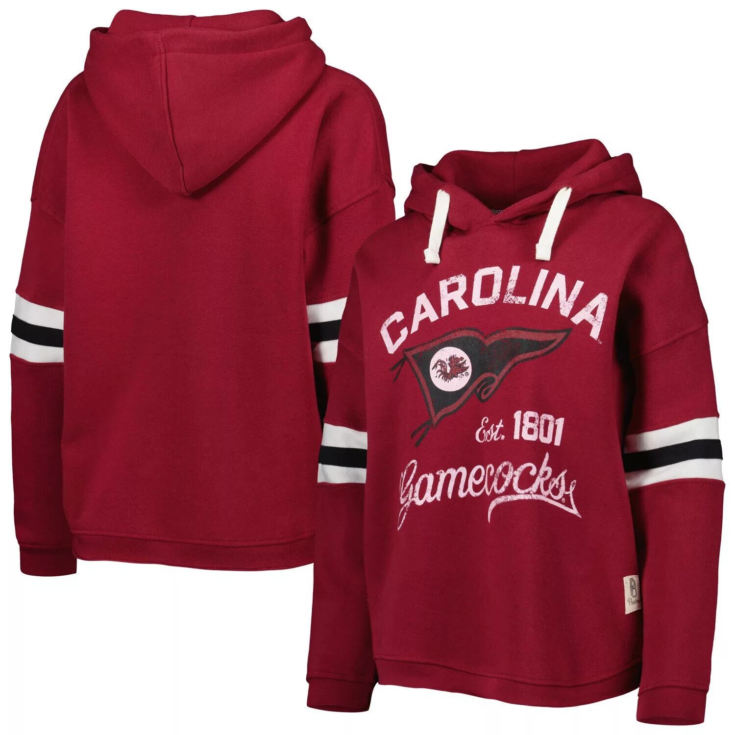 

Женский пуловер с капюшоном Pressbox Garnet South Carolina Gamecocks Super Pennant