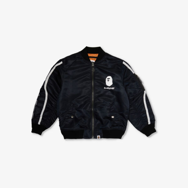 

Бомбер на молнии с логотипом, 10-13 лет A Bathing Ape, черный
