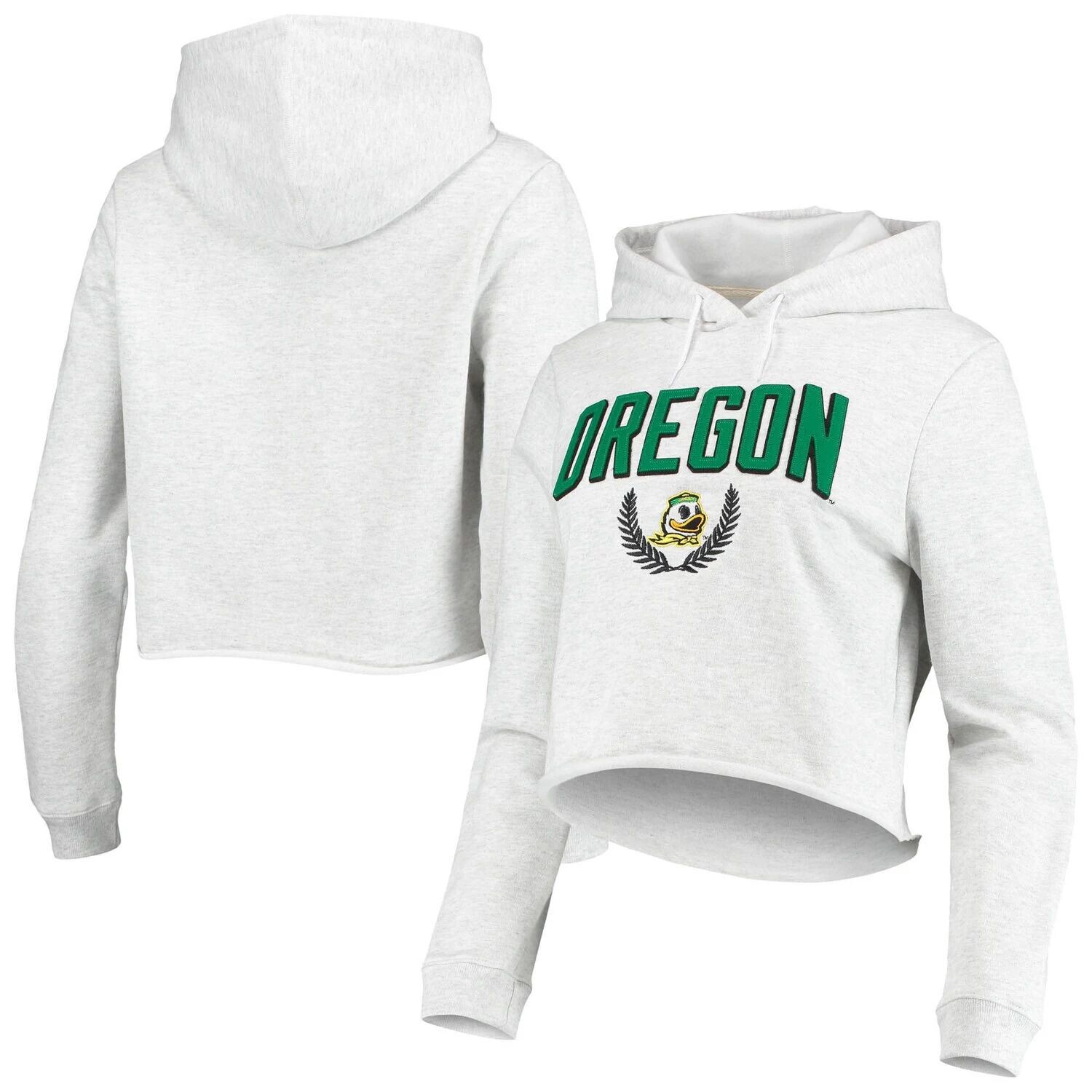 

Женская лига студенческой одежды Ash Oregon Ducks 1636 Укороченный пуловер с капюшоном
