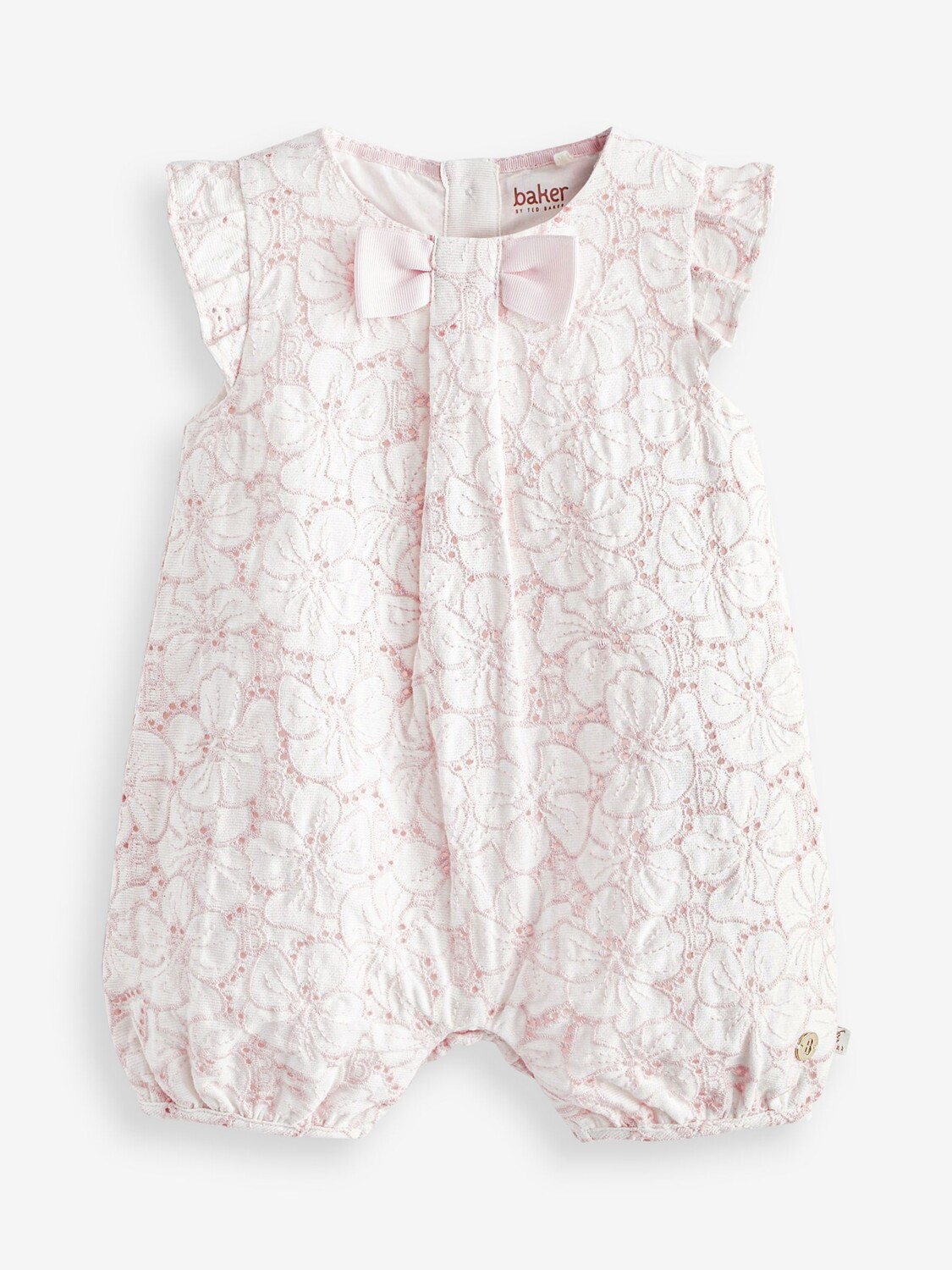 

Комбинезон с цветочной вышивкой Ted Baker Baby Rebekah, розовый
