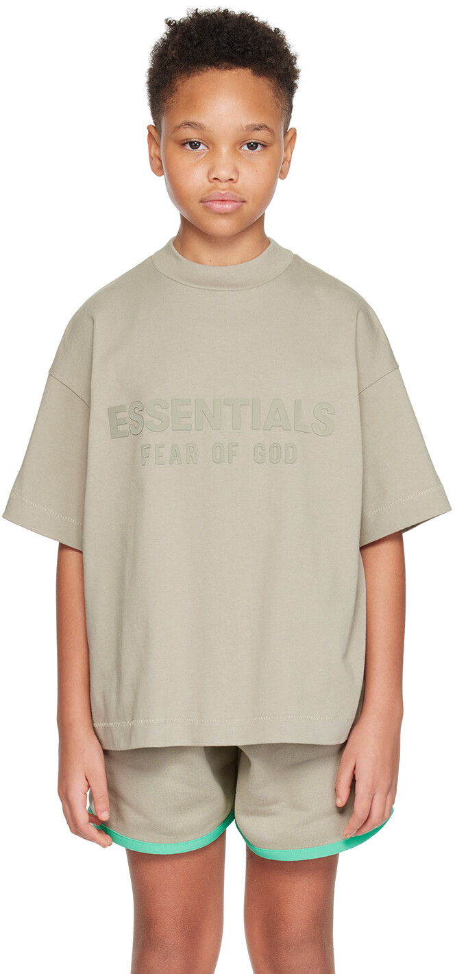

Детская серая футболка с круглым вырезом, 6–7 лет Fear Of God Essentials