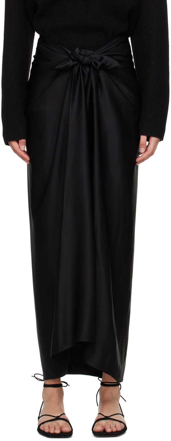Черная длинная юбка с узлом Toteme