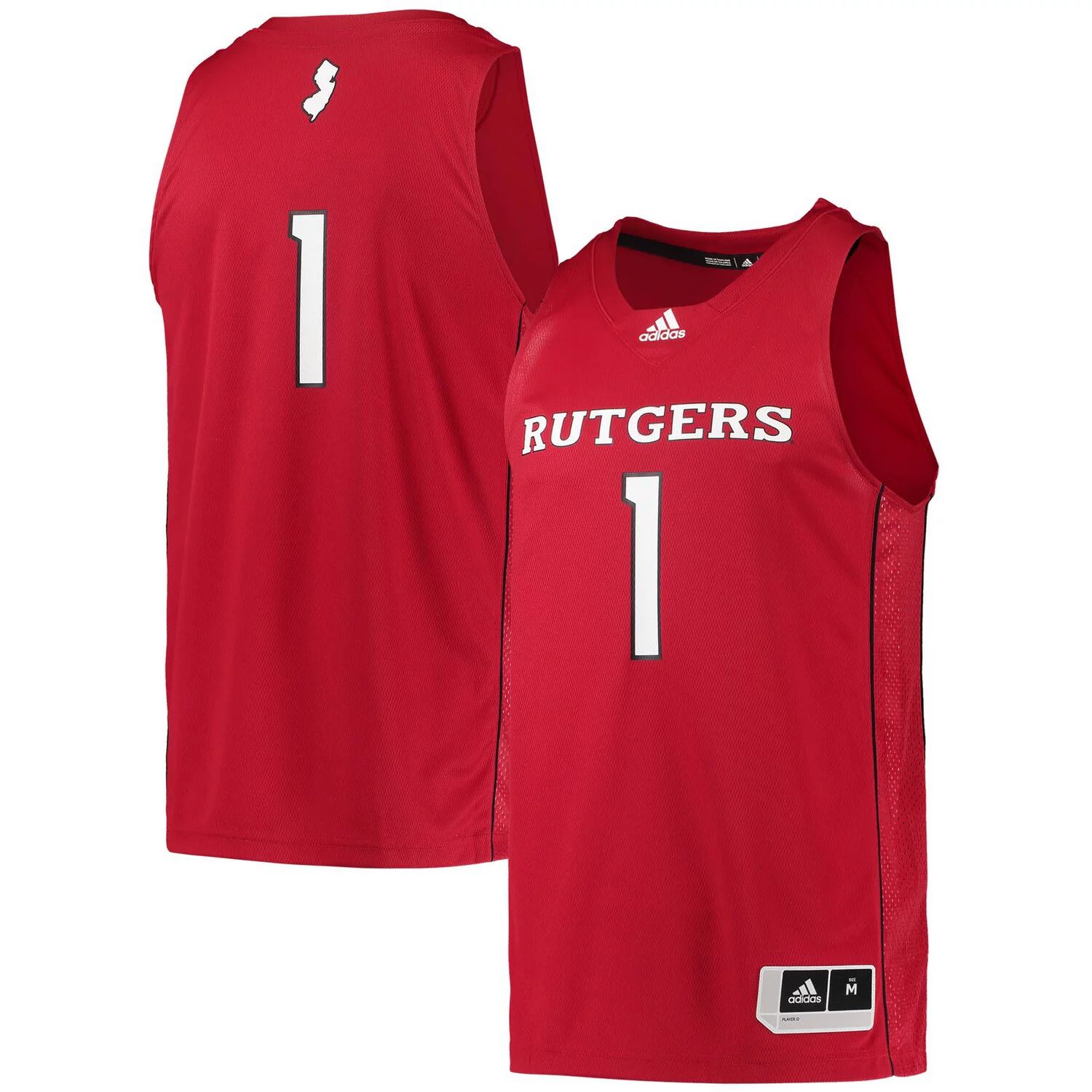 Мужская баскетбольная майка adidas #1 Scarlet Rutgers Scarlet Knights Team Swingman