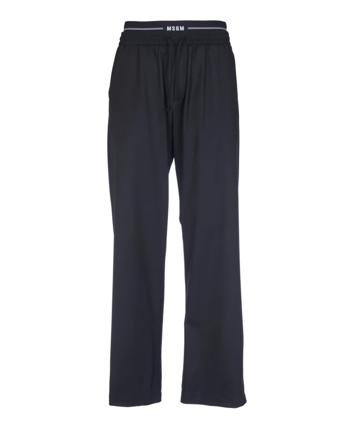 

Прямые брюки на эластичной талии. Msgm, черный