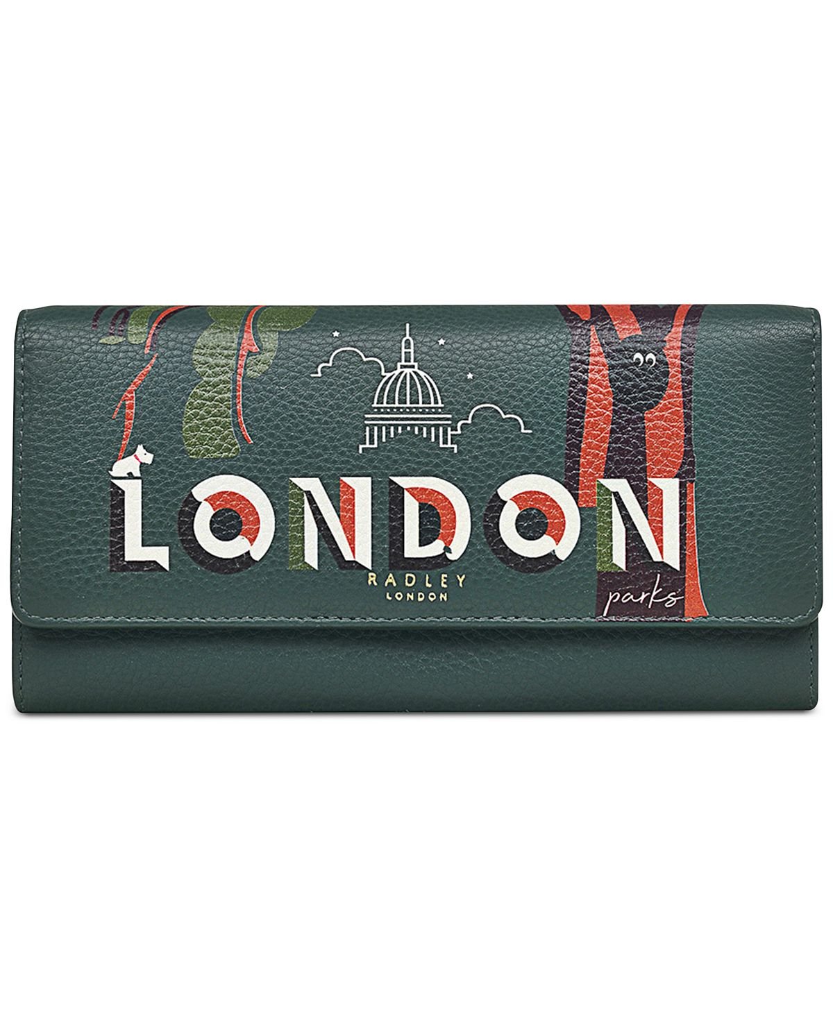 

Большой кожаный кошелек с клапаном и принтом Radley London