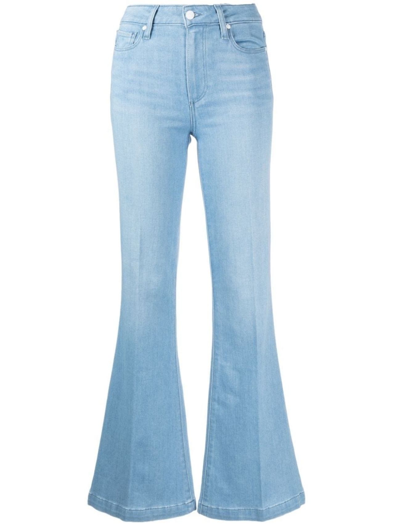 

PAIGE logo-patch flared jeans, синий