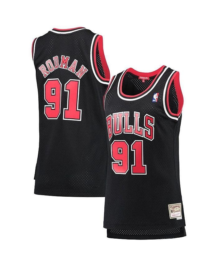 

Женская черная майка Dennis Rodman Chicago Bulls Hardwood Classics Swingman Mitchell & Ness, черный