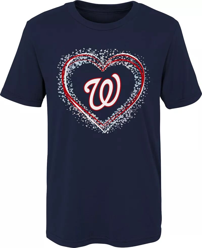 

Outerstuff Одежда команды MLB 4–7 Футболка Washington Nationals Red Heart Shot