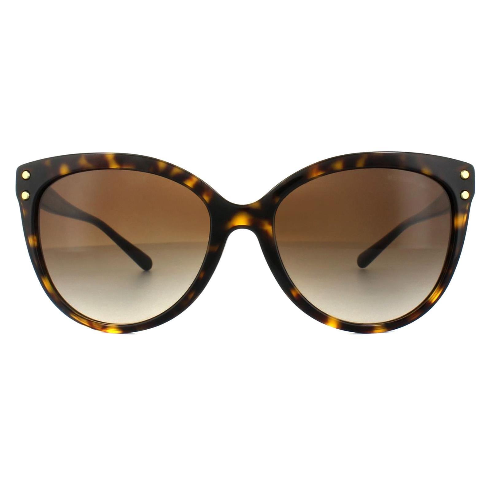 Темные гаванно-коричневые солнцезащитные очки «кошачий глаз» с градиентом Michael Kors, коричневый