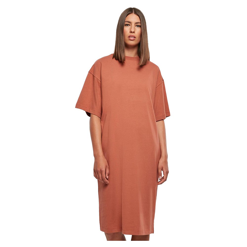 Короткое платье Urban Classics Organic Oversized Short Sleeve, оранжевый короткое платье urban classics organic oversized slit short sleeve розовый