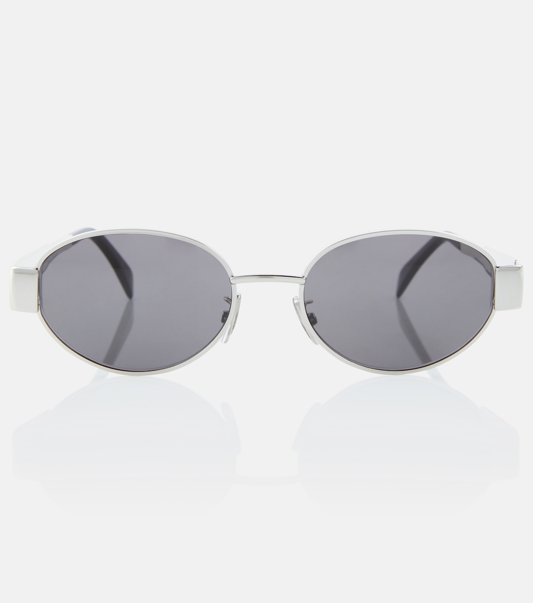 цена Солнцезащитные очки в металлической оправе Triomphe Celine, серебряный