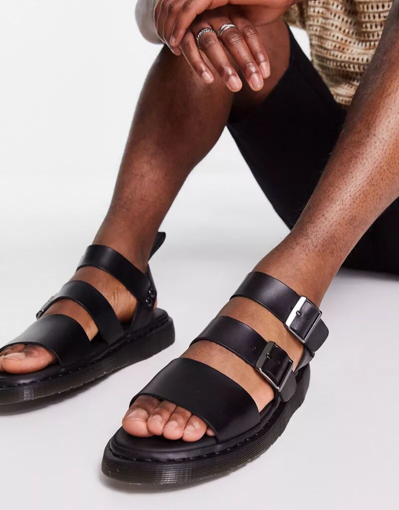 Черные сандалии с ремешками Dr Martens Gryphon цена и фото