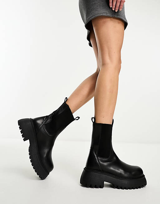 

Черные кожаные ботинки челси ASOS DESIGN Adelaide, Черный