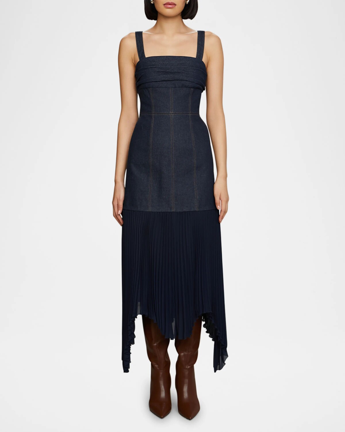 

Комбинированное платье миди Jac Denim Amur, цвет Indigo Denim