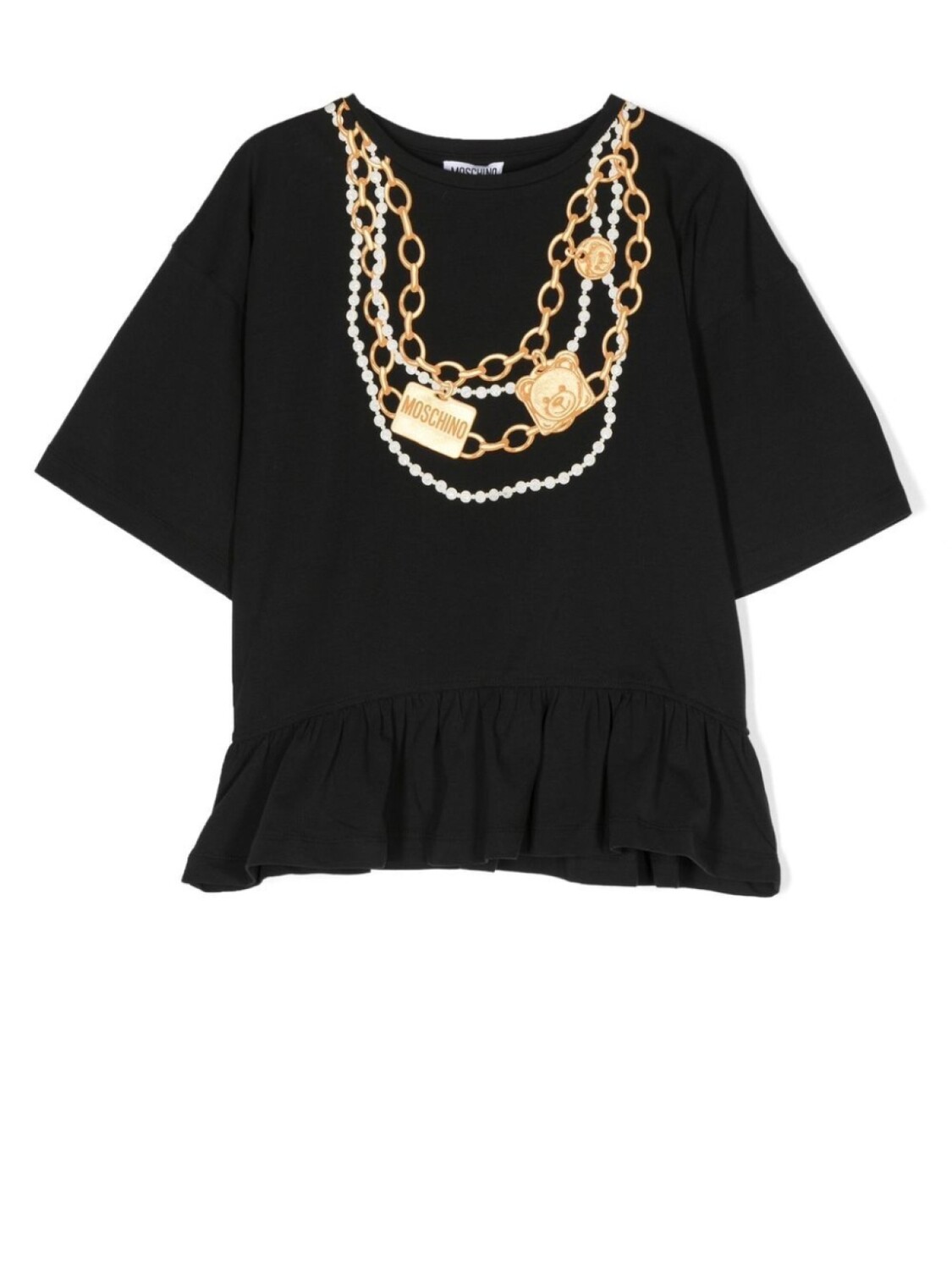 

Moschino Kids футболка с принтом Bling, черный