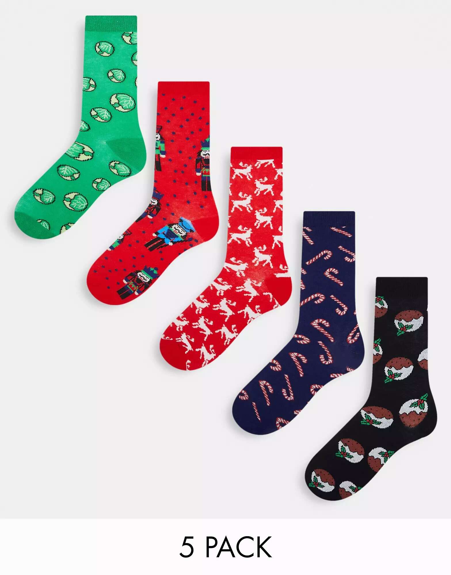 5 пар рождественских носков с брюссельской капустой Brave Soul