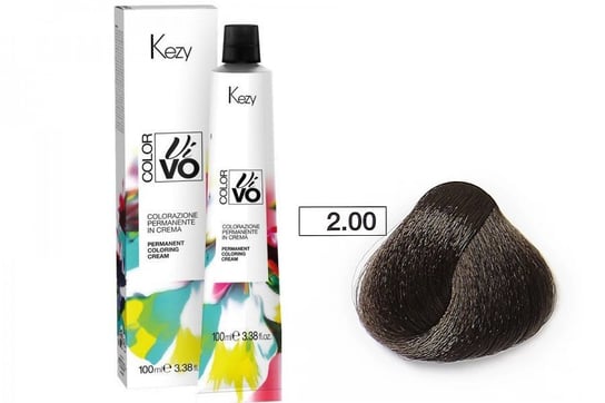 цена Краска для волос Kezy Color Vivo 100 мл 2.00 очень темно-коричневый