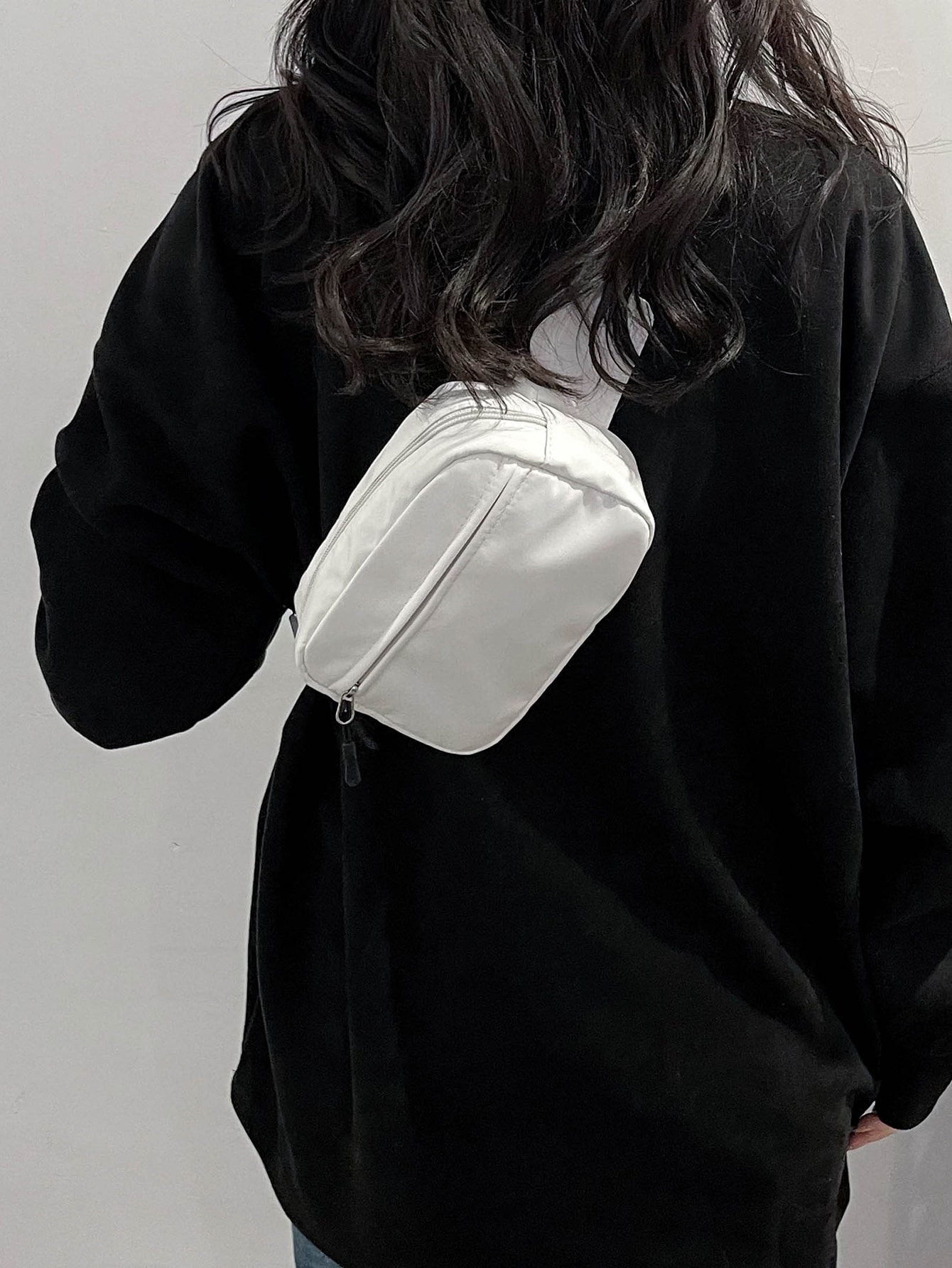 1 шт. однотонная нейлоновая строчка, белый мини мужская минималистичная сумка для ног нагрудная сумка черный