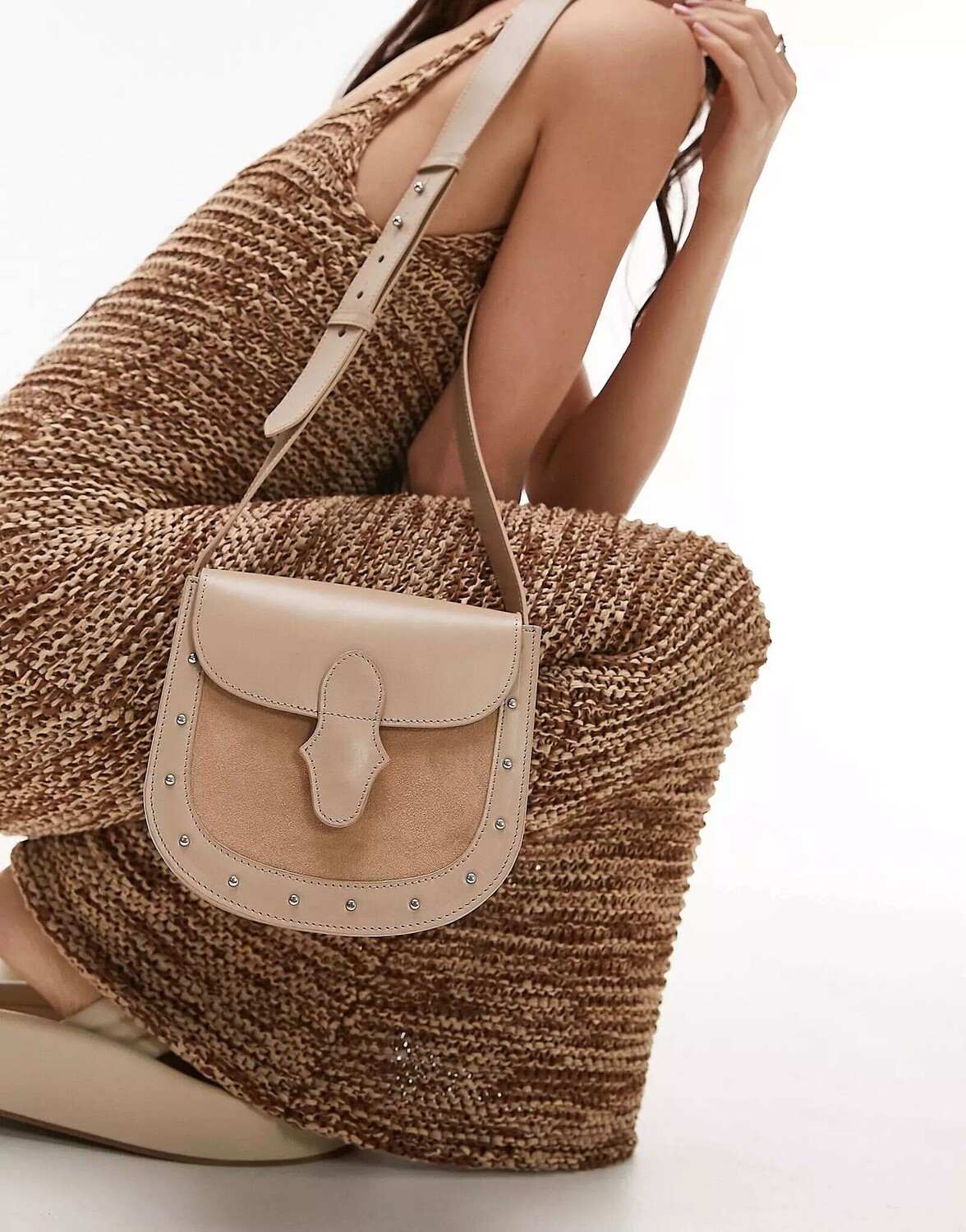 

Синяя замшевая сумка через плечо Topshop Lillie