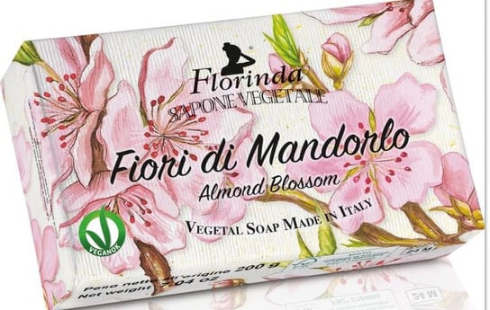 Натуральное растительное мыло Florinda 200 г, ручная работа, аромат цветов миндаля., La Dispensa