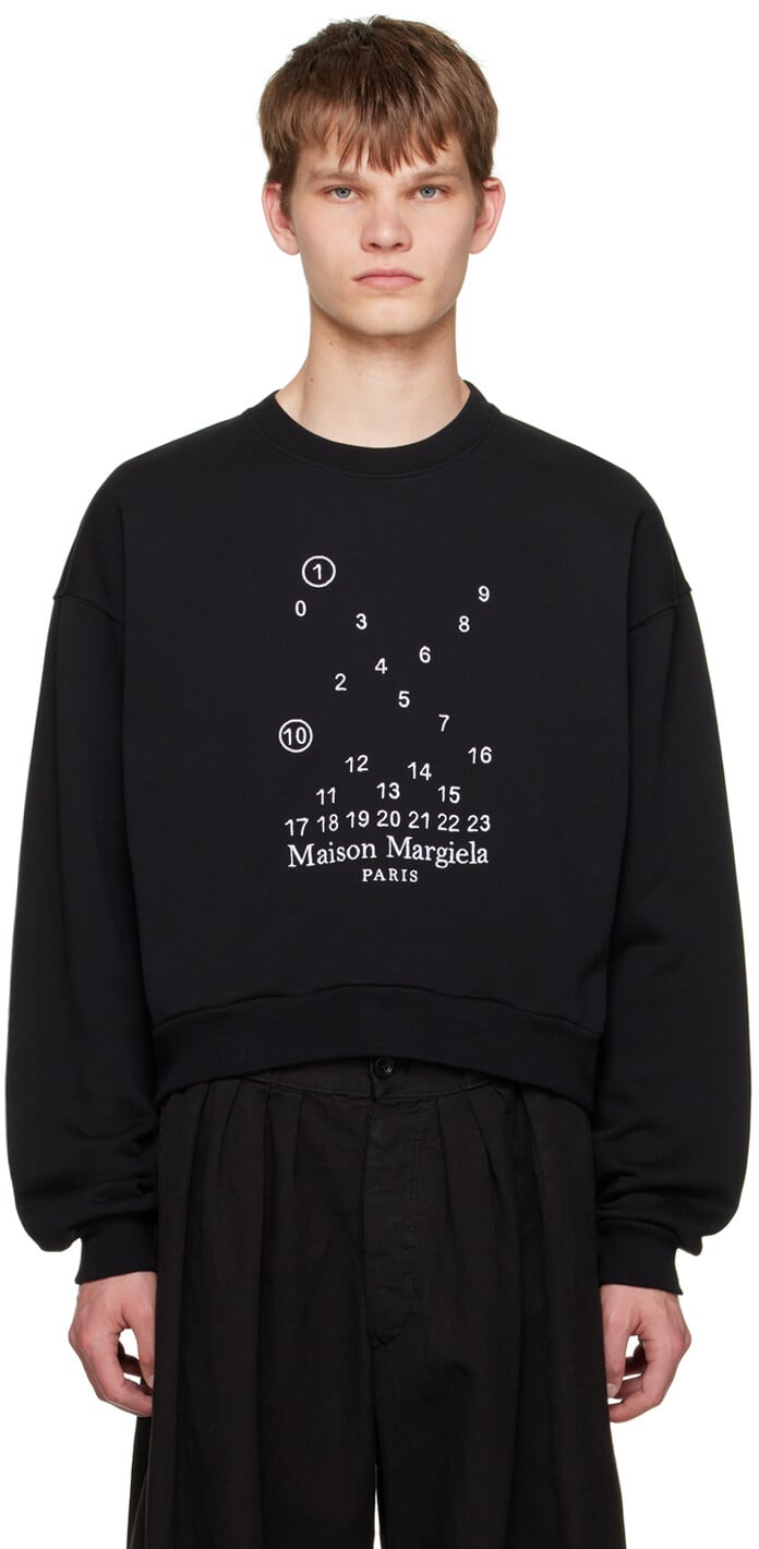 

Черный свитшот с вышивкой Maison Margiela