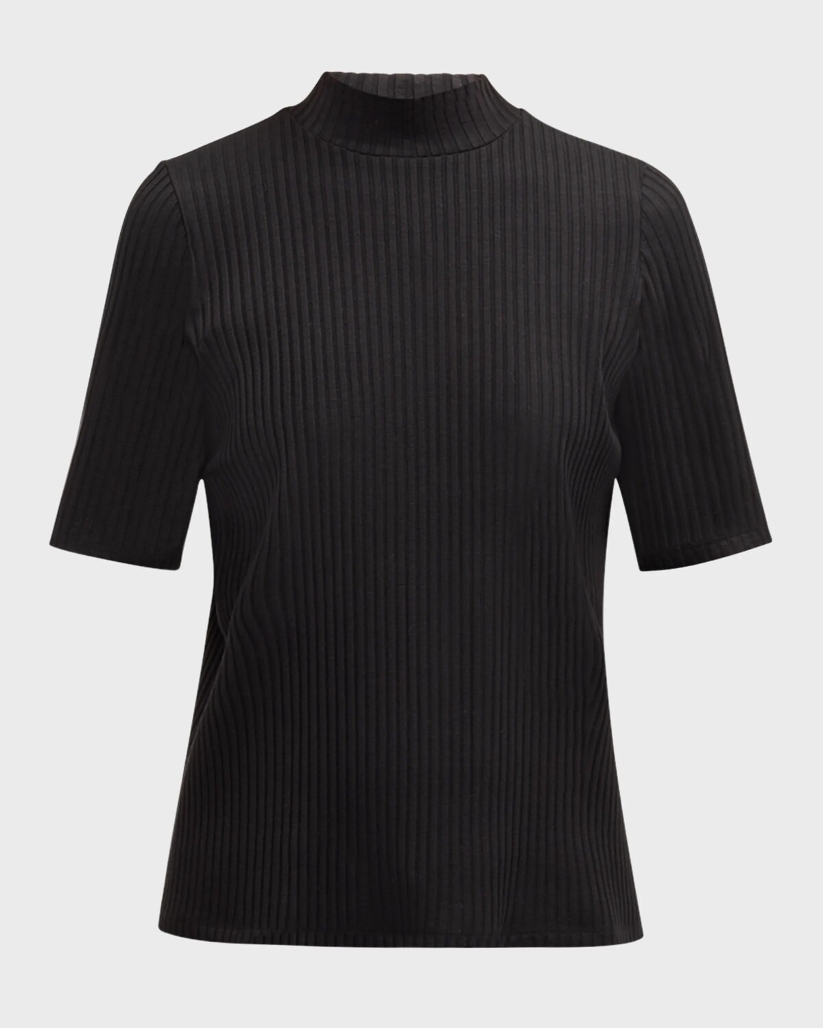 

Топ в рубчик с воротником-стойкой Eileen Fisher, черный