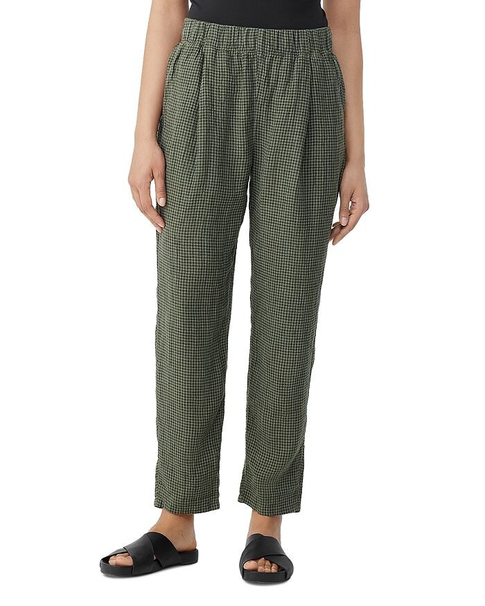 

Зауженные к низу брюки из органического льна Eileen Fisher, Серый