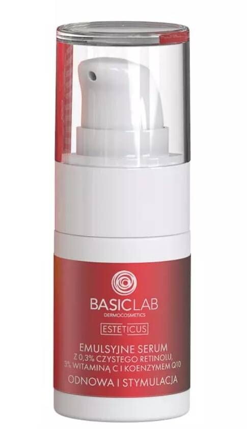 Сыворотка для лица Basiclab Retinol 0,3%, Witamina C i Koenzym Q10 3%, 15 мл