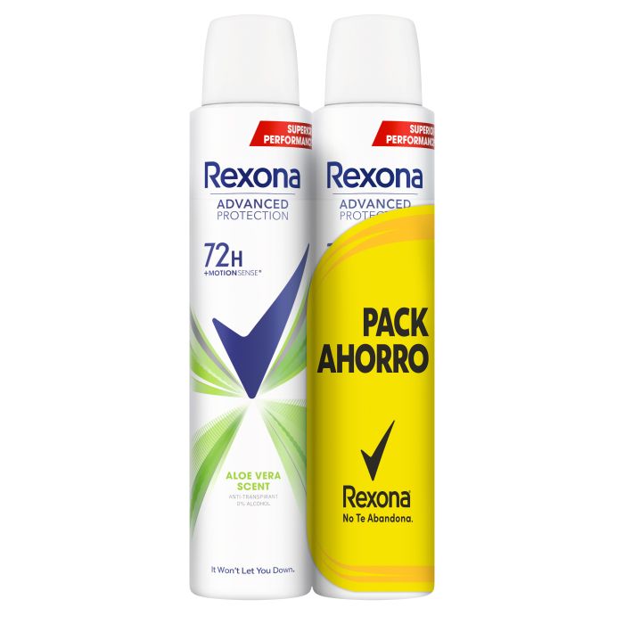 Дезодорант Advanced Protection Pack Desodorante Aerosol Aloe Vera para Mujer Rexona, 2 x 200 ml кристаллический дезодорант crystal deodorant aloe vera алоэ вера дезодорант 50г