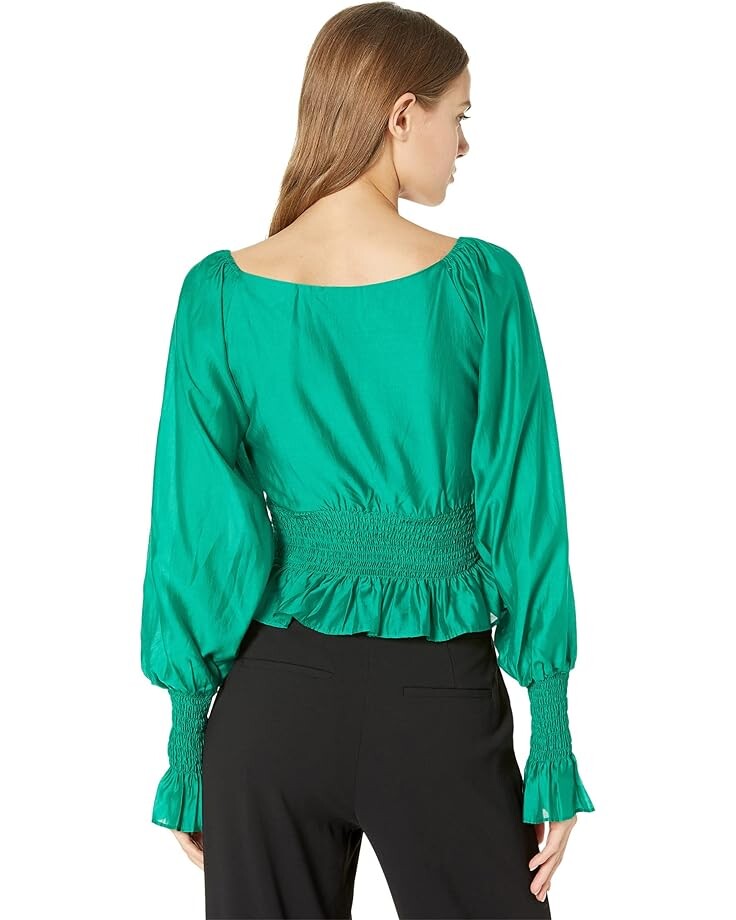 

Топ WAYF Heartbreaker Smocked Waist Top, цвет Pine Green