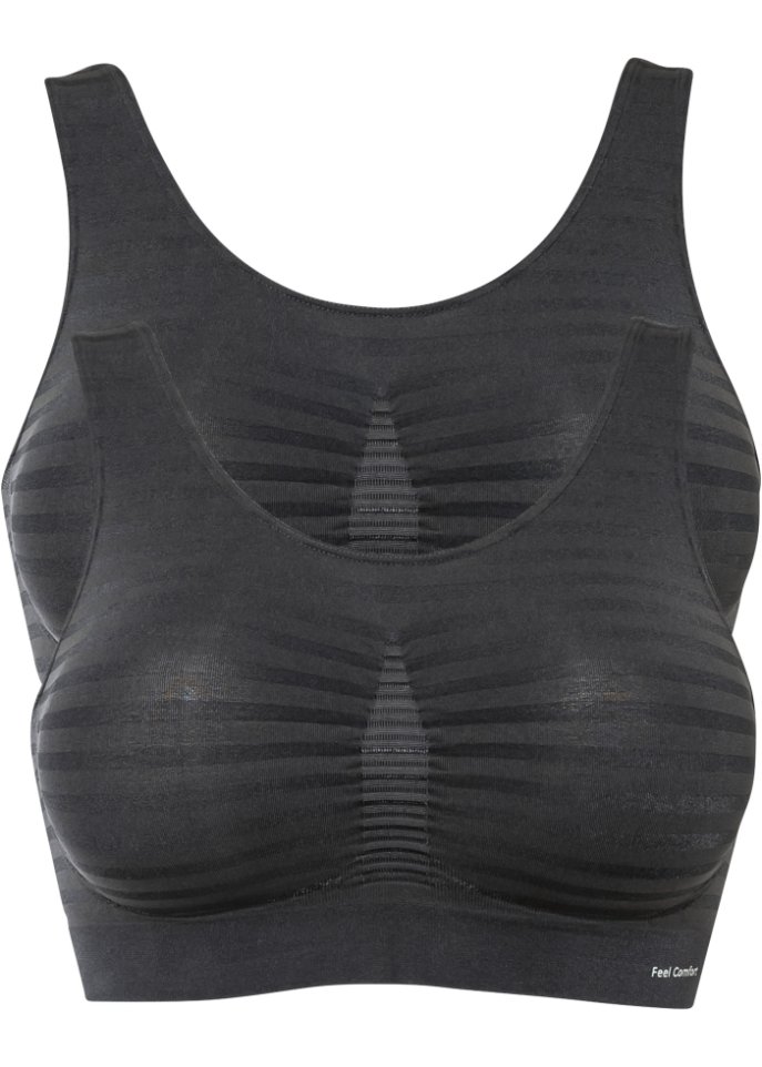 Бесшовное бюстье feel comfort (2 шт) Bpc Bonprix Collection, серый джемпер bonprix модный 46 48 размер