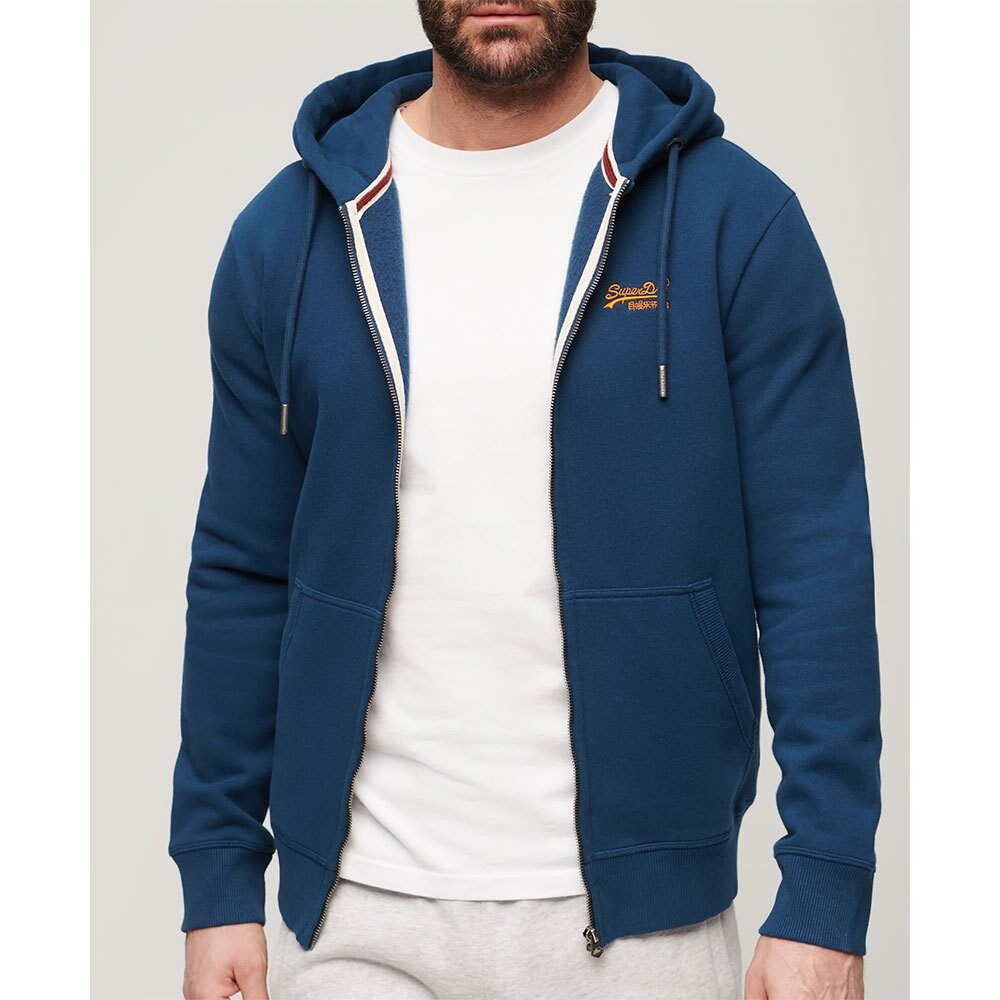 

Толстовка Superdry Essential Logo Full Zip, синий