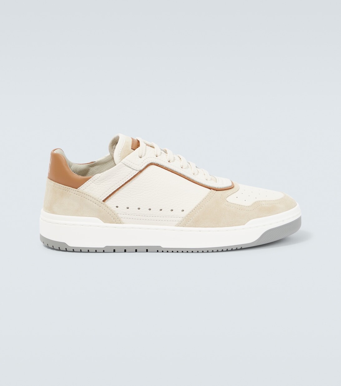 

Кроссовки Basket из кожи и замши Brunello Cucinelli, белый