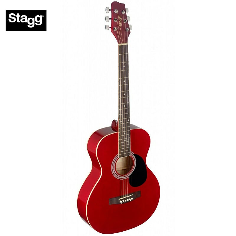 Акустическая гитара Stagg SA20A RED Auditorium 4/4 Size Basswood Top & Back/Sides Nato Neck 6-String Acoustic Guitar акустическая гитара stagg sa20a snb auditorium 4 4 size basswood top