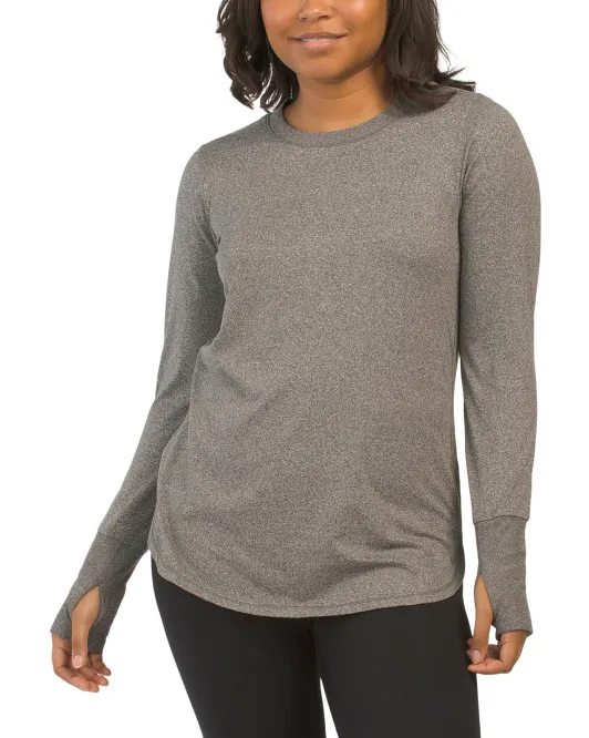 

Двойная персиковая туника с круглым вырезом Rbx, цвет Charcoal Heather