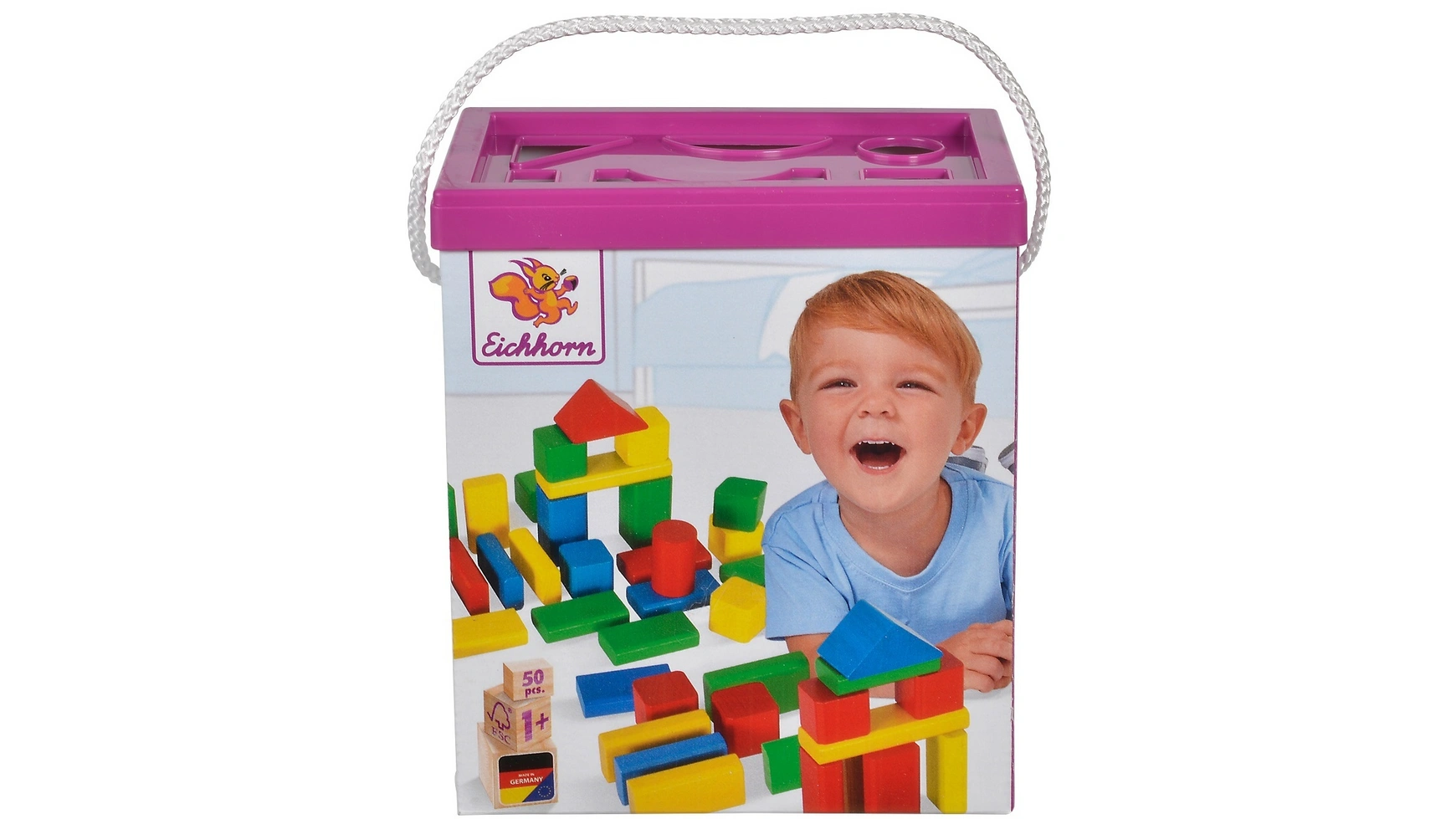 Eichhorn Коробка из 50 красочных деревянных строительных блоков креативные строительные блоки для детей раннее обучение штабелирование ногтей прищепка набор для малышей