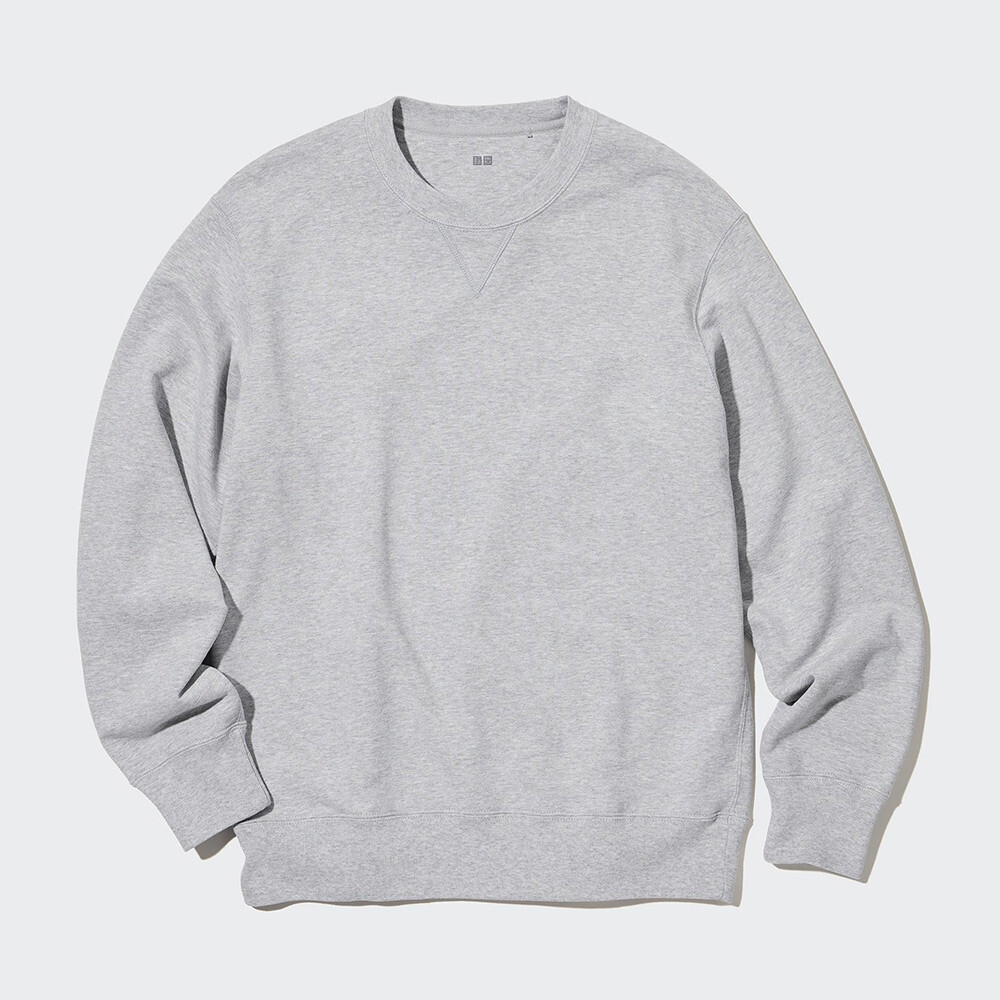 

Свитшот Uniqlo унисекс с длинными рукавами и круглым вырезом, серый