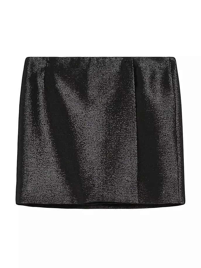 

Мини-юбка из смесовой шерсти с эффектом металлик Sportmax, черный