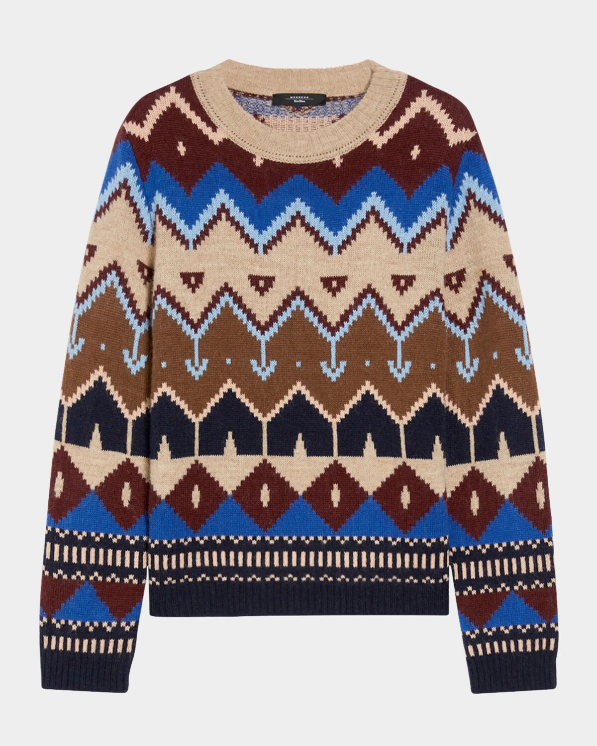

Свитер Paride с геометрическим рисунком интарсии Weekend Max Mara, цвет Wine-Coloured