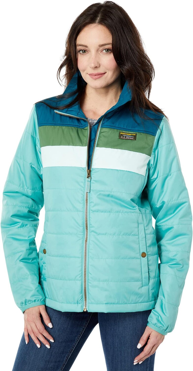 

Куртка L.L.Bean Mountain Classic Puffer Jacket Color-Block, цвет Deep Turquoise/Ocean Teal