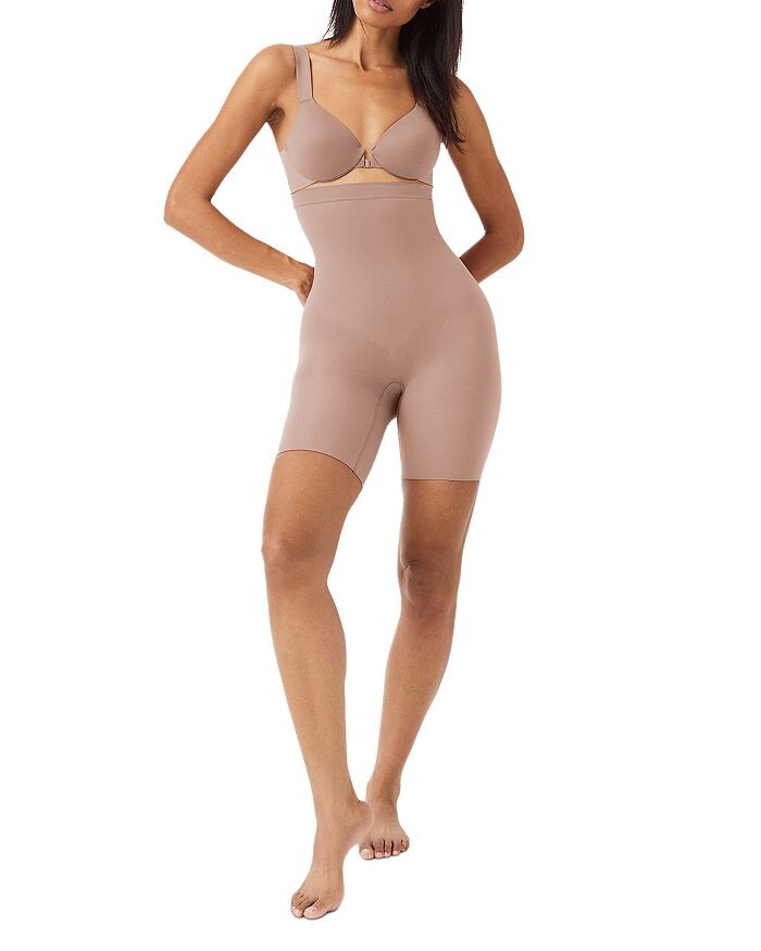 

SPANX Бесшовные шорты с высокой талией на каждый день, коричневый