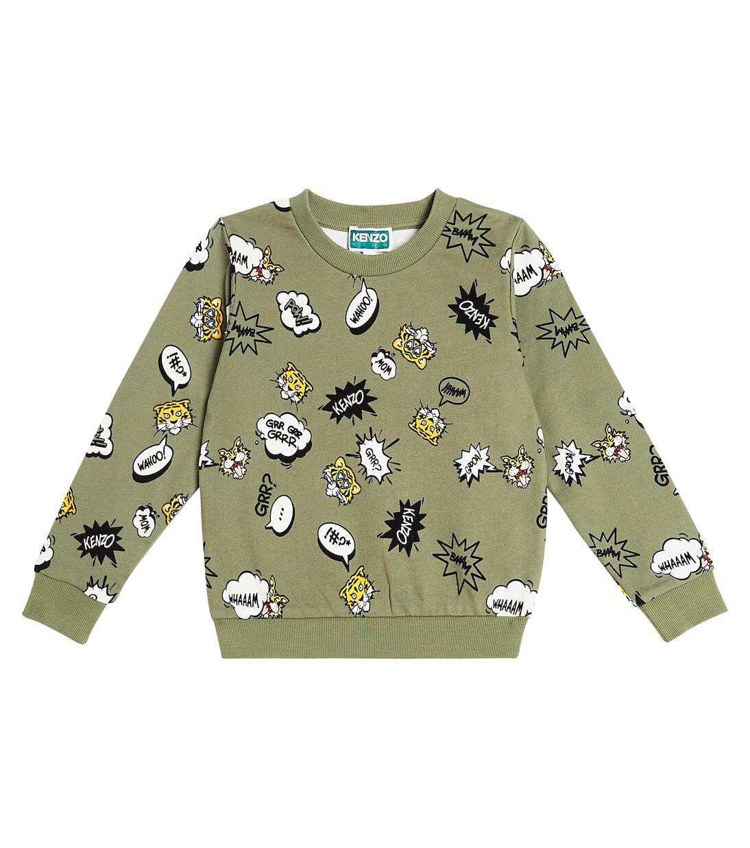 

Толстовка из хлопкового джерси с принтом Kenzo, зеленый