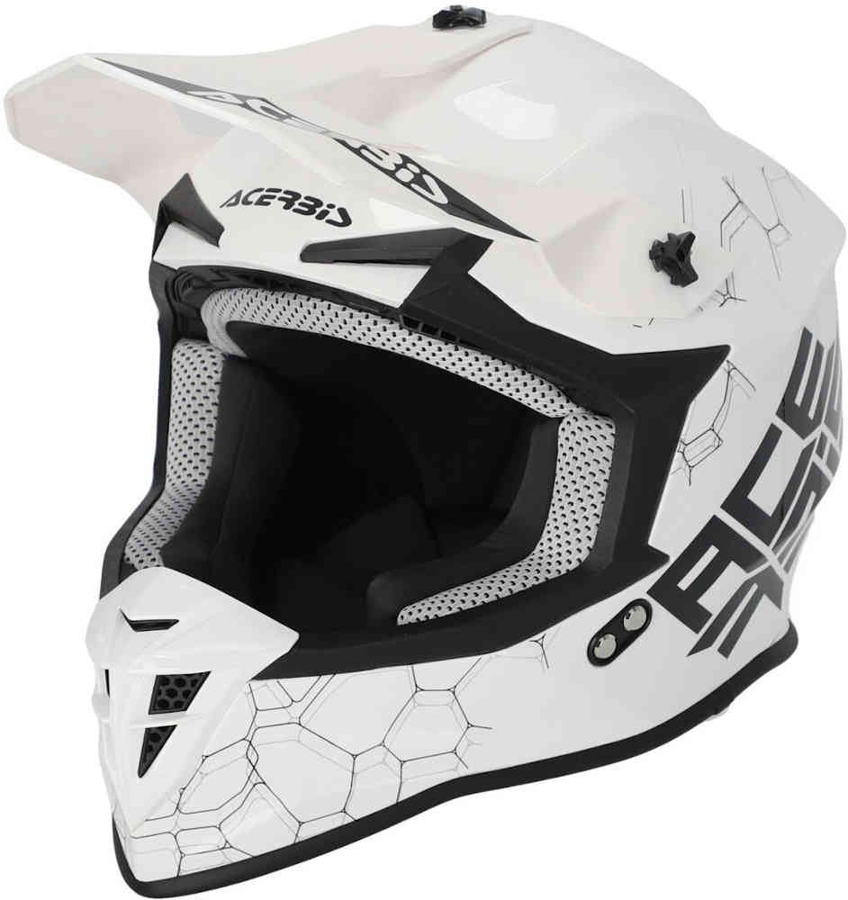 Шлем для мотокросса Linear Solid 2024 Acerbis, белый цена и фото